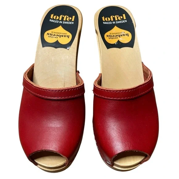 Swedish Hasbeens Grease Sky High Sandal Women's Size 36 / US 6 Red - Picture 6 of 12